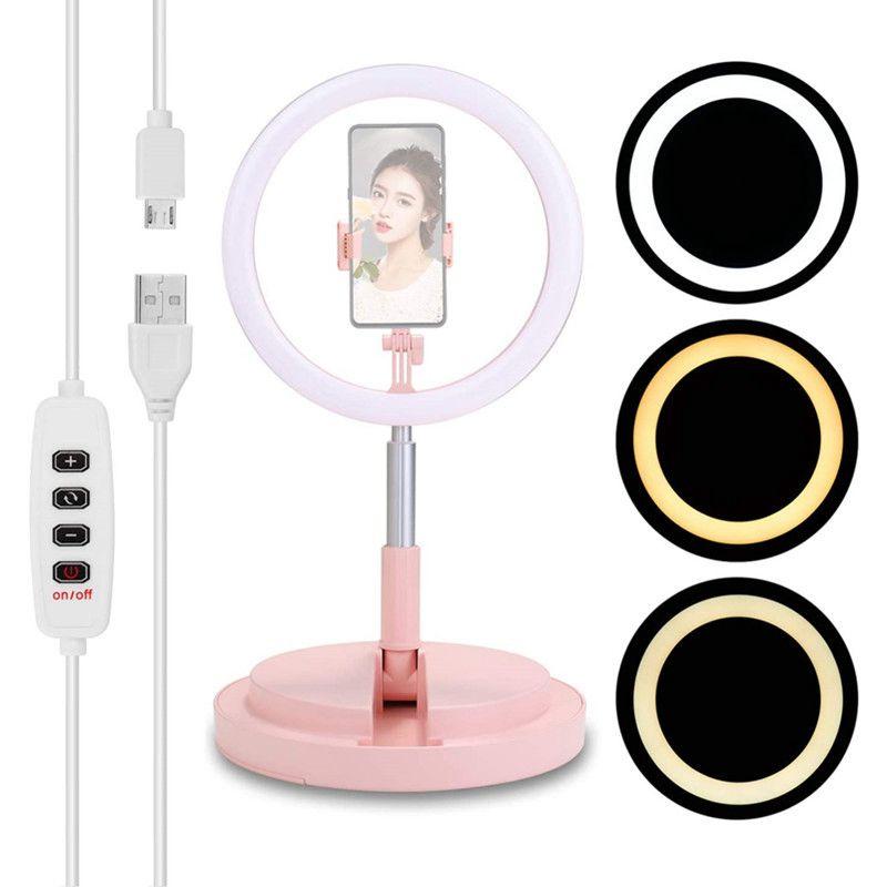 

Folding LED Selfie Ring Light Portable Dimmable Beauty Makeup Fill Light For Video Studio Youtube Live broadcast With Stand