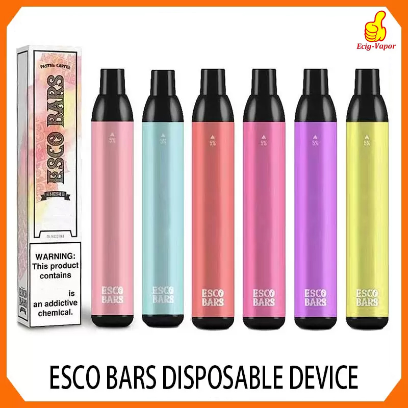 

ESCO BARS Disposable E cigarettes 2500 Puffs Vape Pen 1000mAh Battery Pod Device 6ml Pre-filled Mesh Coil Pods Vaporizers cake escobar lux air bar flow cuvie bang plus