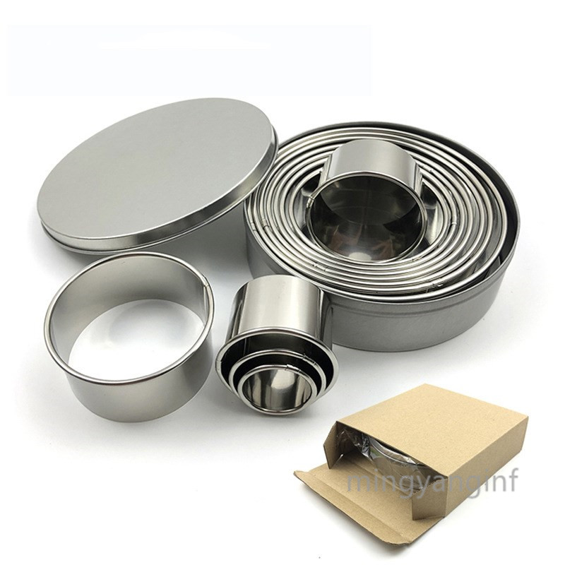 

12 Pcs Stainless Steel Non Stick Round Baking Ring Molds Set Mousse Ring with Storage Box,12 Different Size MY-inf0519