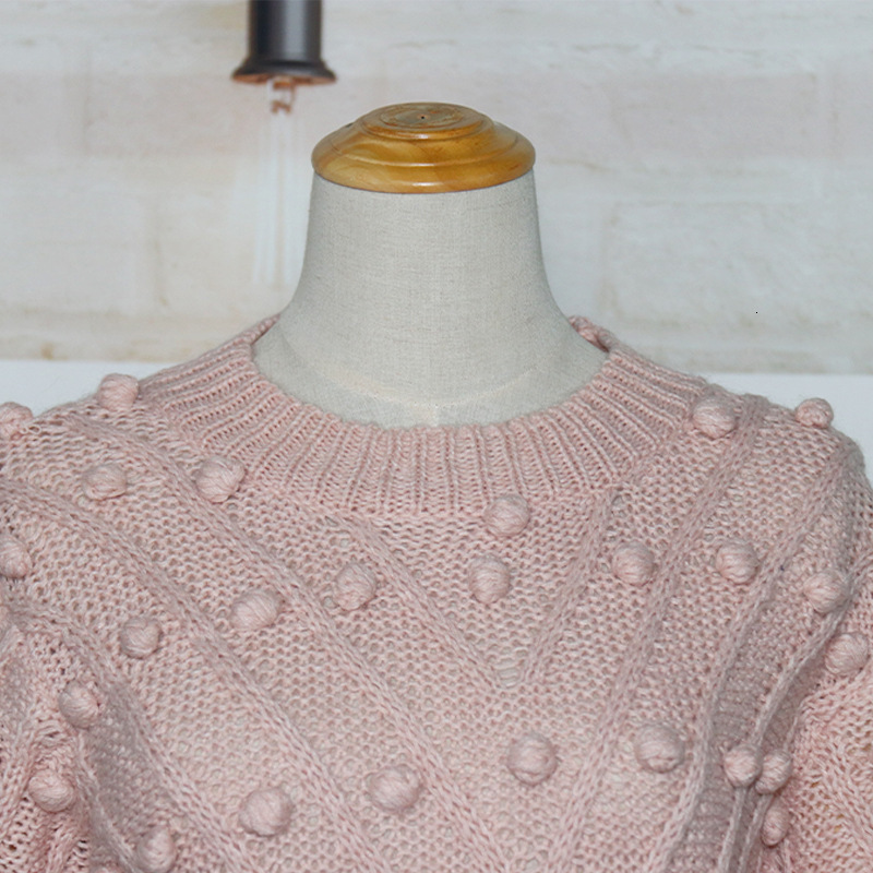 

2021 New Pink Solid Neck-to-neck Wife Long Runway Design Fashion Pullovers Knitted or Crocheted Short Woman Sweater Q3vc, Sky blue.