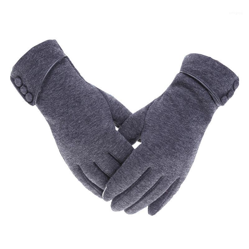 

Fingerless Gloves Women Winter Warm Touch Screen Phone Windproof Button Thick Velvet Cashmere Full Finger Touchscreen1