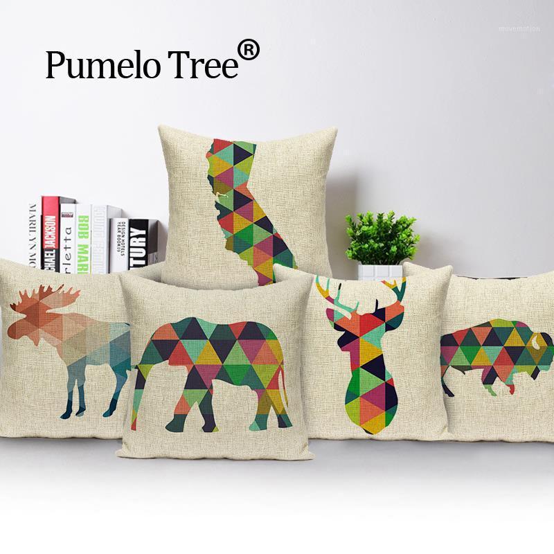 

Geometric animal cover cushions home decor Custom pillow cover linen flamingo arrow outdoor cushions throw pillow1, Q0191-9
