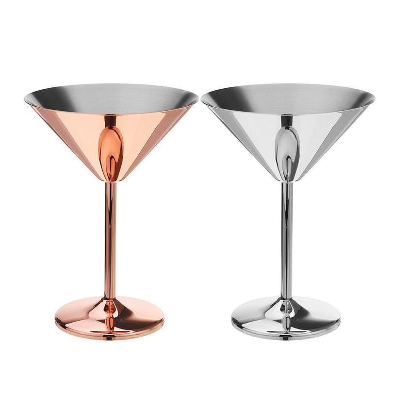 

200Ml Stainless Steel Martini Cup Copper Plated Wine Glasses Cocktail Champagne Glass Wedding Hotel Party Bar Wedding Drinkware 3Rqg8