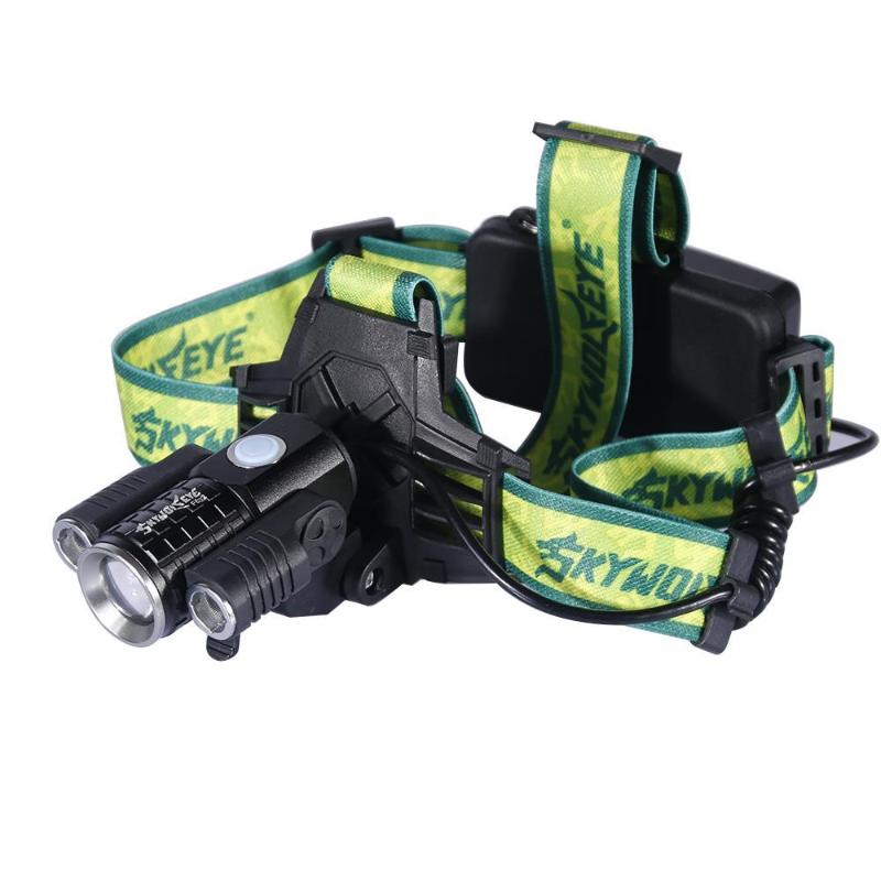 

SKYWOLFEYE 8000LM 3X T6 LED USB Headlamp Zoomable 4 Modes Cycling Torch For Camping