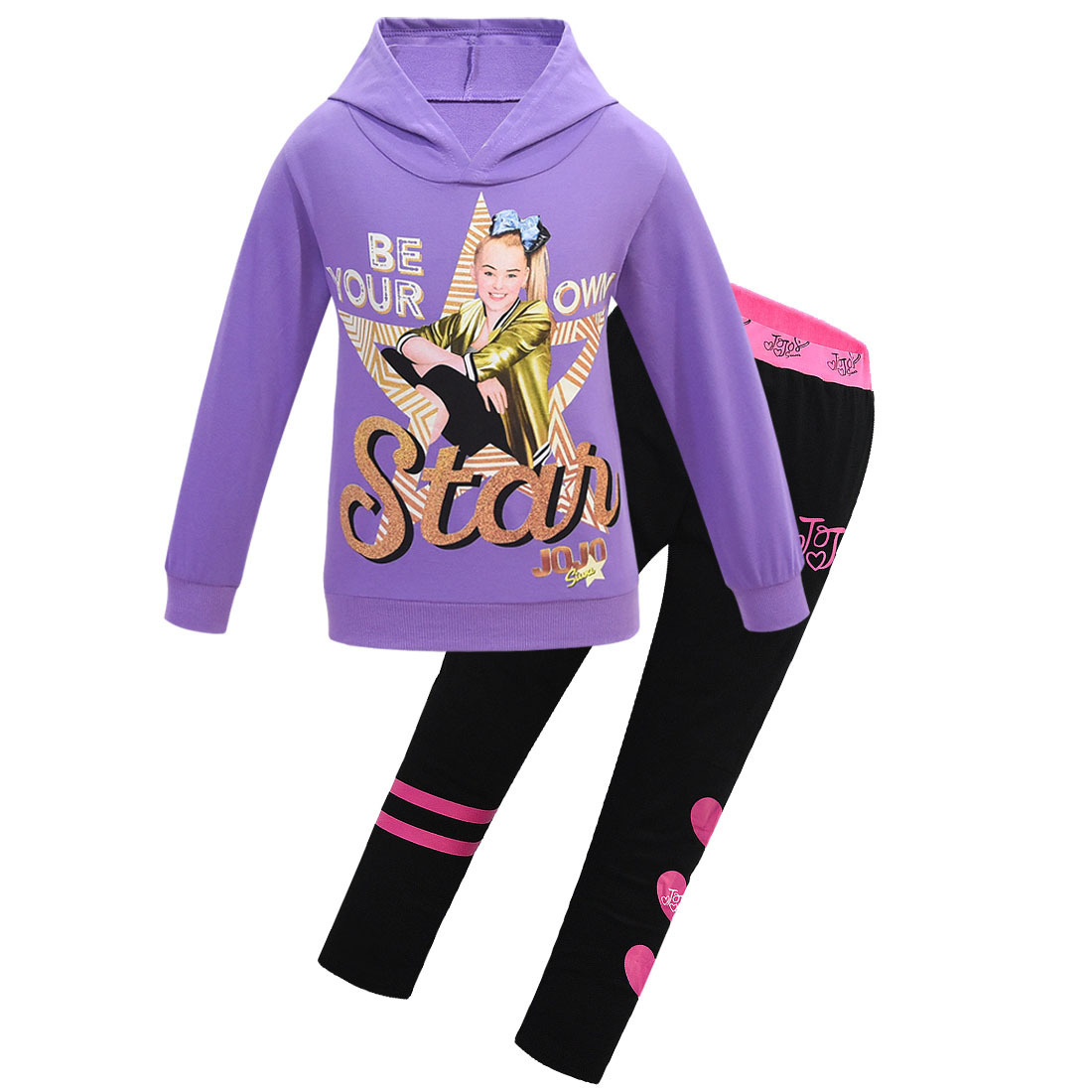 2021 Girls JOJO Siwa Baby Kids Sets Winter Clothes T Shirt+Pants Long