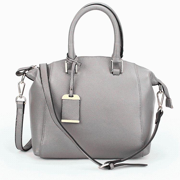 

New Leather Women's Bag European and American Fashion Lychee-print Head Layer Cowhy Boston Big Bag One-shoulder Sloping, Black