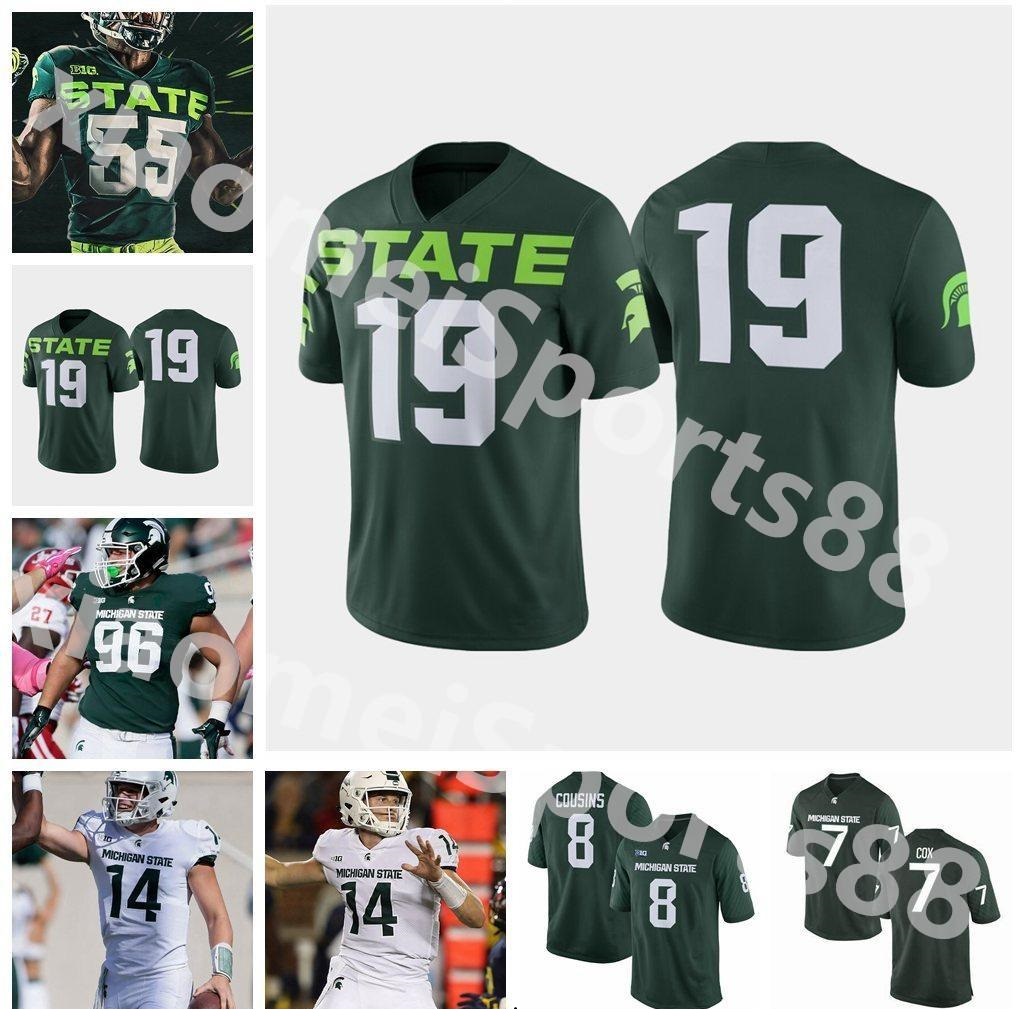 

Michigan State Spartans Football Jerseys Brian Lewerke Jersey Joe Bachie Jr Kenny Willekes Dimitri Douglas Kirk Cousins Custom Stitched, As shown in illustration