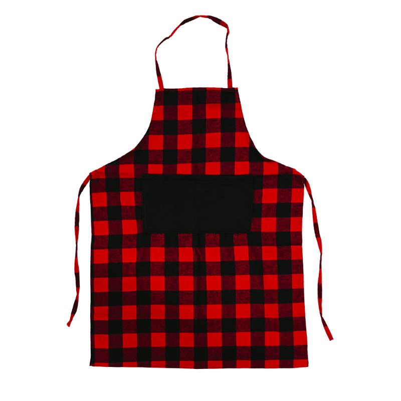 

2020 New Year Christmas giftsRed and black plaid Merry Christmas apron decorations for home kitchen accessories