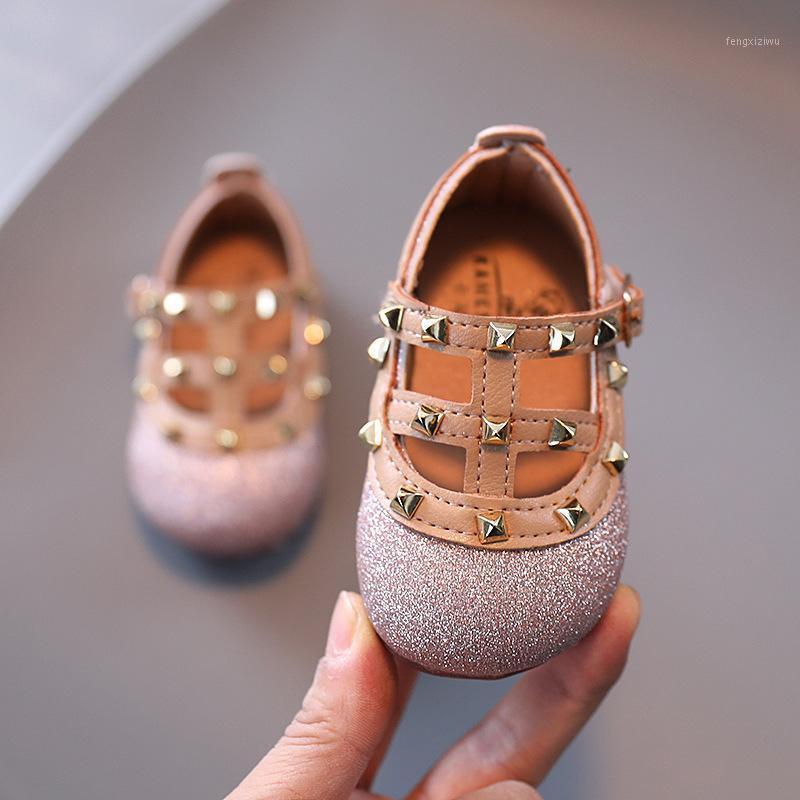 

2021 Spring New Baby Girl Princess Shoes Fashion Rivet Bling Toddler Shoes First Walkers1, Pink