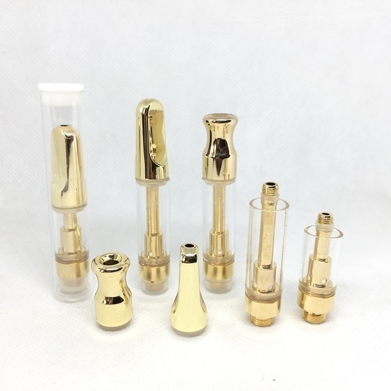 

Full Gold Vape Cartridges Atomizer 0.5ml /1.0ml Ceramic Coil Thick Oil Glass Tank Empty Vaporizer Carts For 510 Thread Battery Pen