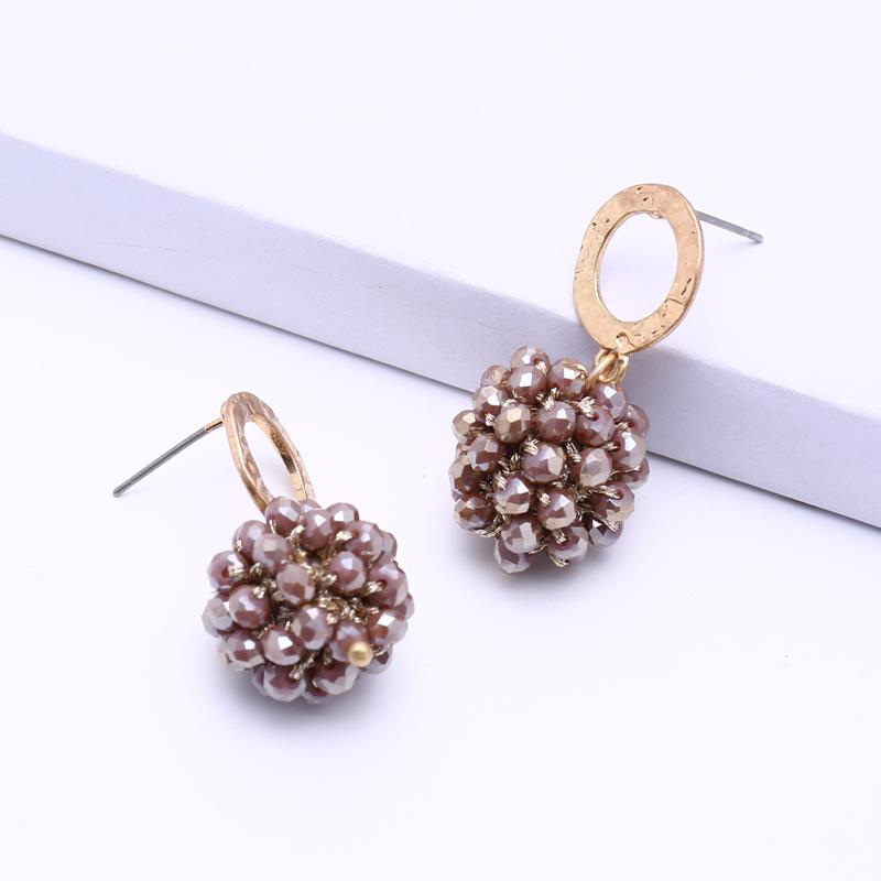 

ELEGANCE11 Drop Dangle Earrings Rhinestone Beads Braided Costume Earrings for Women Valentines Day Gift