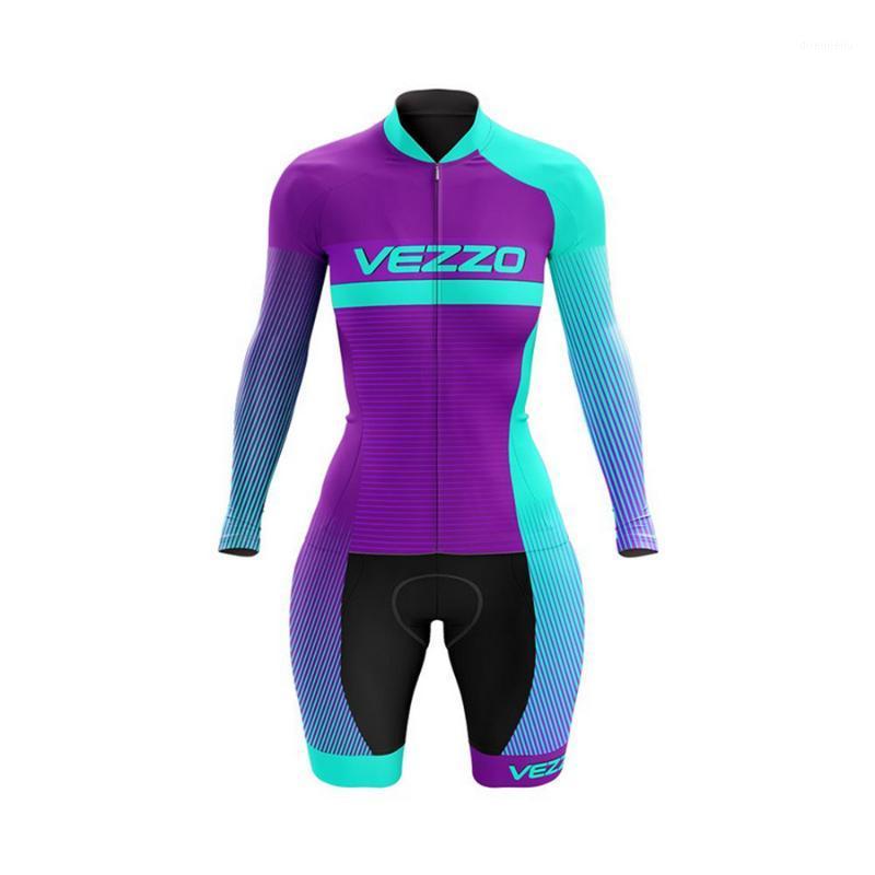 

VEZZO Triathlon Summer Long Sleeves Women Bicycle Skinsuit Roupa De Ciclismo MTB Cycling Outdoor Sports Wear Jumpsuit Body Suit1