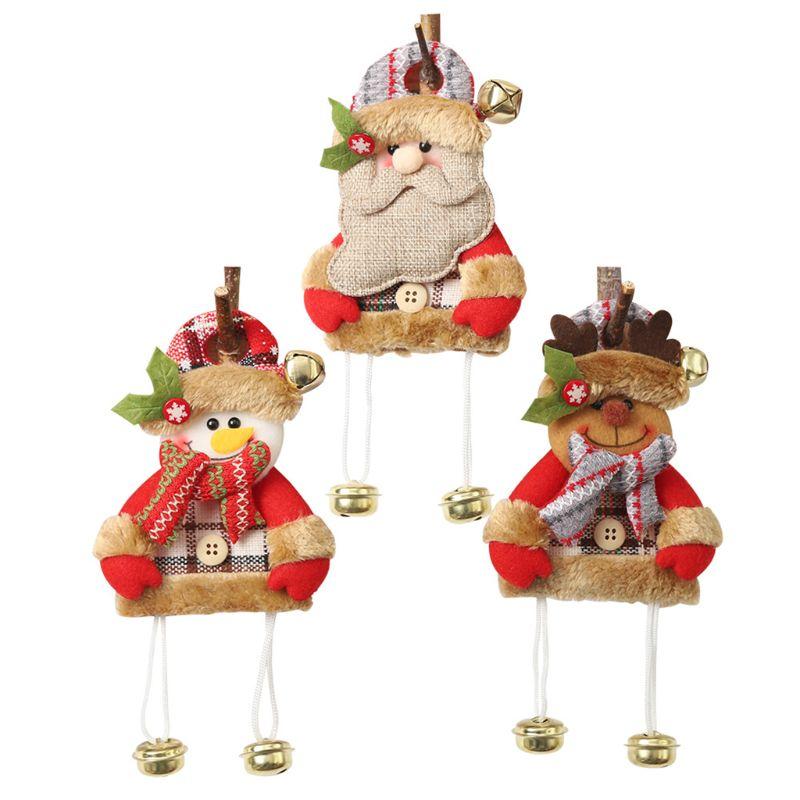 

Christmas Decorations Plaid Cloth Hanging Bells Pendant Tree Cartoon Ornaments
