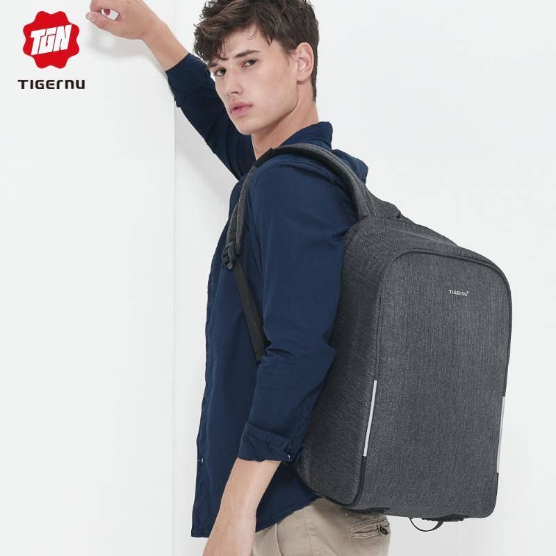 

Tigernu Multifunction Waterproof Anti-thief USB 15.6inch Laptop Backpack Women School Backpack Men Bagpack for male Mochila1, Black grey 3213s