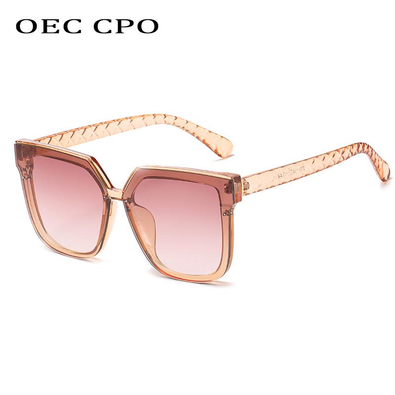 

OEC CPO Fashion Square Sunglasses Women Brand Personality Weave Pattern Leg Ladies Sun Glasses Female Eyewear UV400 O606