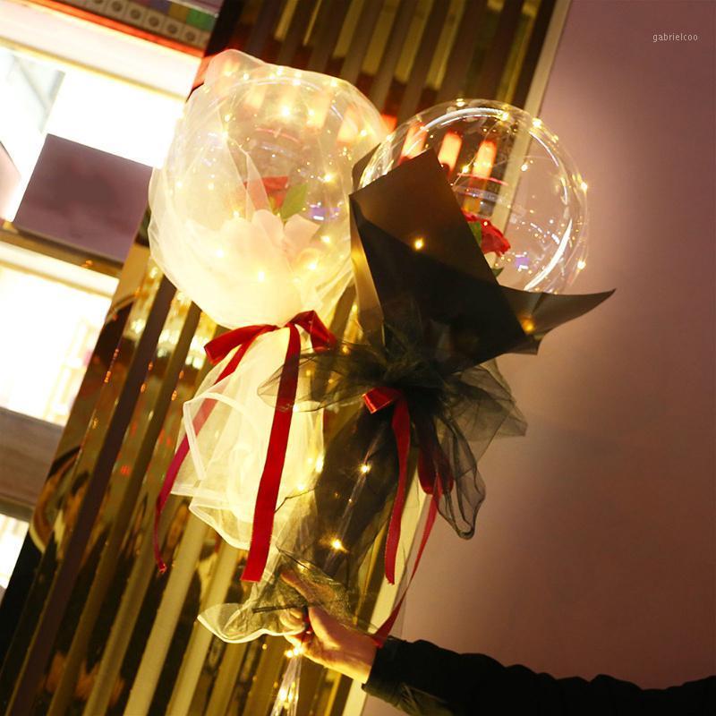 

Luminous Balloon LED Transparent Gifts For Valentine's Day Party Supplies Rose Household Products Bobo Ball Bouquet1