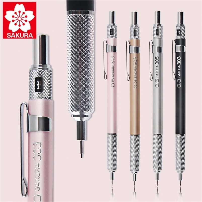 

Sakura Drawing Mechanical Pencil XS-303 / XS-305 Metal Rod Writing Constantly Student Sketch Design Mechanical Pencil 0.3/0.5mm 201214