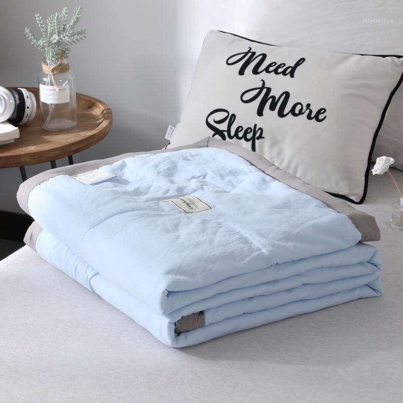 

32 Blanket for Bed Summer Washed Cotton Blend Air Conditioning Quilt Soft Breathable Thin Comforter Bed Cover Bedpread Grey1, Yellow