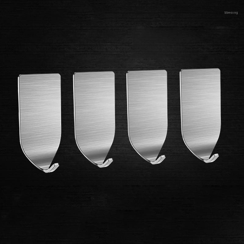

4pcs Stainless Steel Wall Hanger Adhesive Hooks Bag Key Hats Towel Robe1