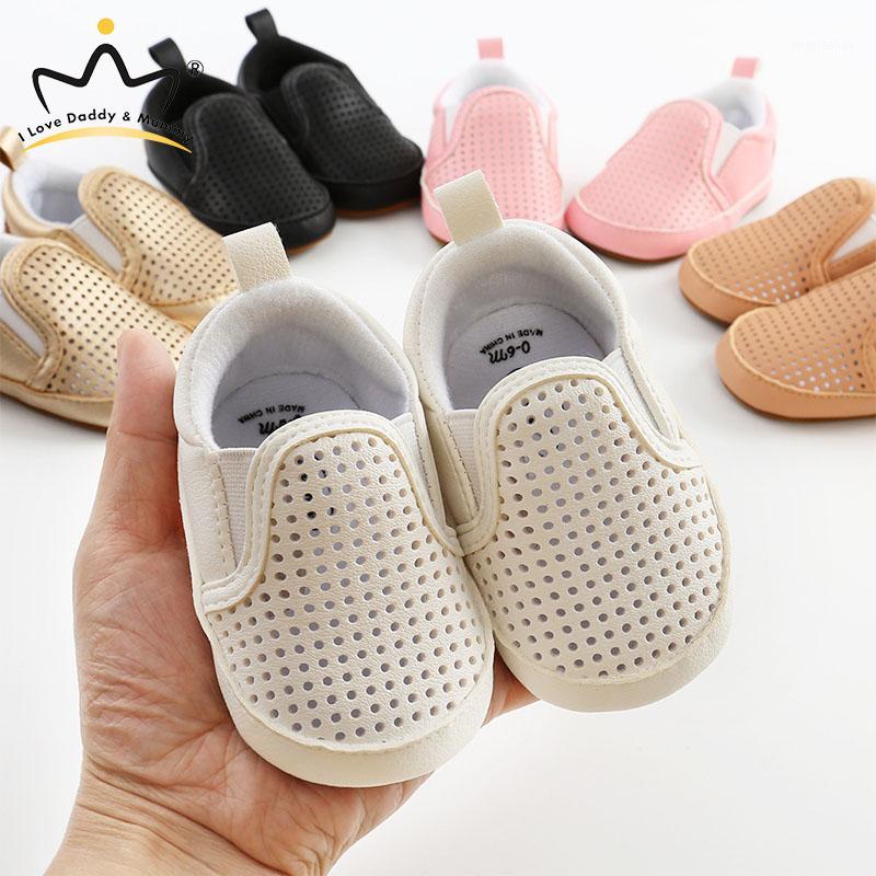 

New Soft Leather Summer Baby Shoes Solid Color Cotton Fashion Hollow Non-slip Soled Infant Toddler Boy Girl Casual Shoes1, Black