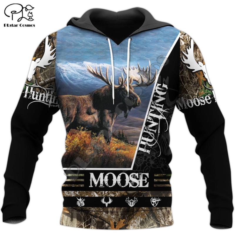 

Men's Hoodies & Sweatshirts PLstar Cosmos Moose Hunting 3D Printed Fashion Zip Hoded For Men/Women Casual Streetwear Apparel M20, Black