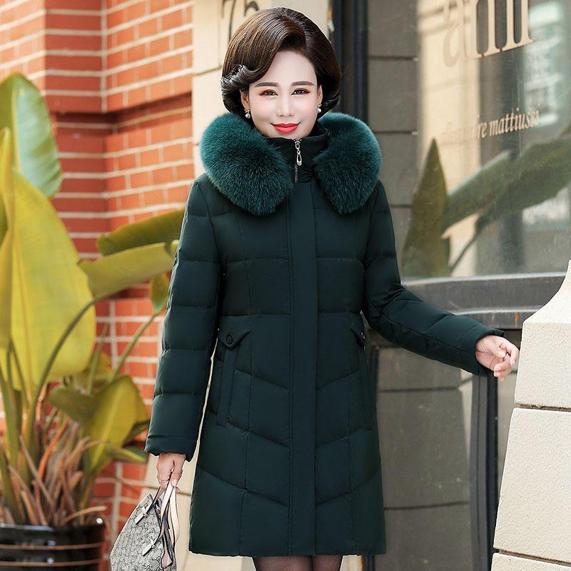 

Autumn Winter Clothes Women Coat Plus Size Warm Down Cotton Coat Female Thick Parkas Padded Mom Winter Coats Outerwear 8XL Q2974, Green parkas
