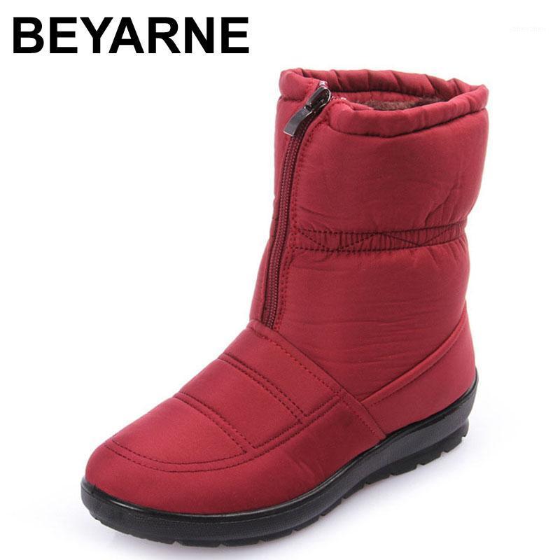 

Boots Fashion Winter Women Female Waterproof Zip Ankle Down Warm Snow Ladies Shoes Woman Botas Mujer Plus Size 35-421, Black