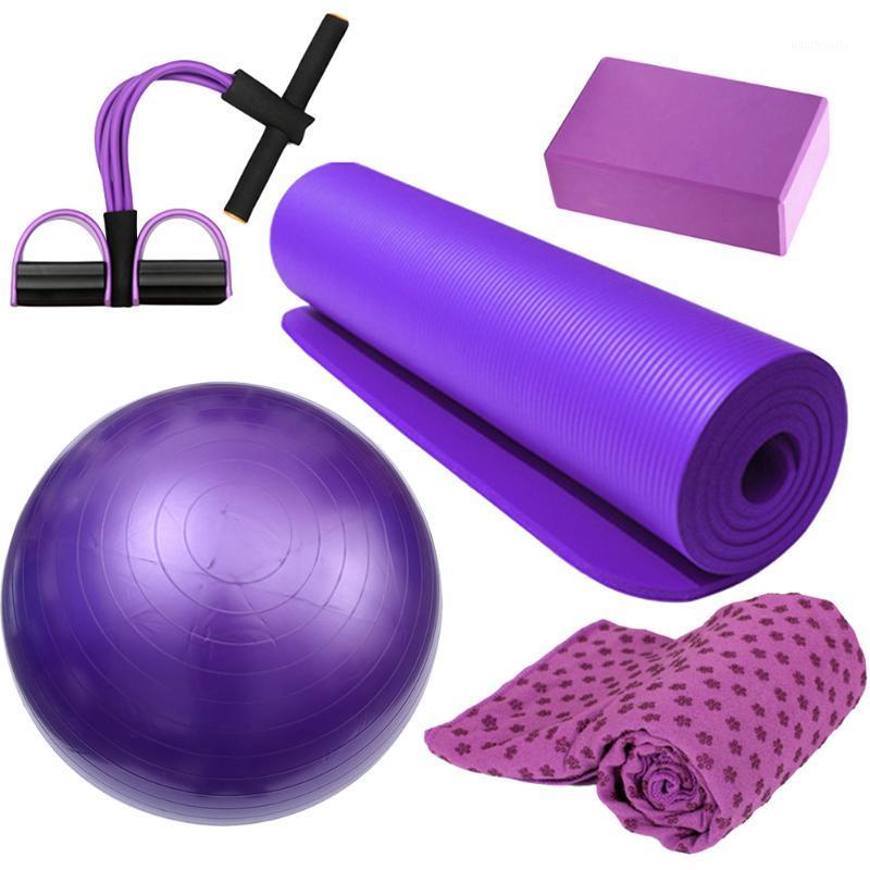 

1 Set/5pcs Home Fitness Yoga Ball Non-slip Towel Yoga Mat Sports Accessory Home Sports Supplies1, Blue