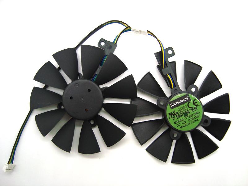 

Free Shipping 87MM Cooler Fan For ASUS GTX1060 1070 Ti RX 470 570 580 Graphics Card Everflow T129215BU 28mm Cooling Fans