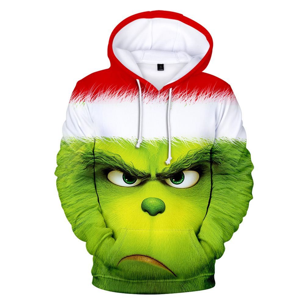 

Cartoon green grinch 3D printed hoodie anime harajuku hoodies Men/women fashion men clothing Sweatshirt high quality jacket Ypf884, 14#
