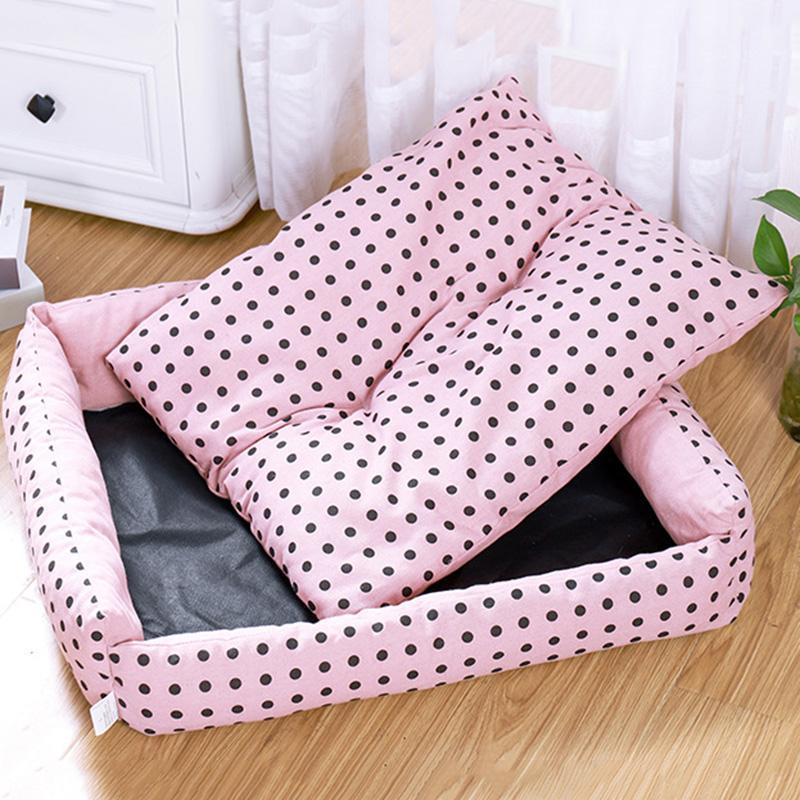 

Large Size Lounger For Cat Washable Sleeping Bag Pink Dots Basket Dog Beds For Large Dogs Winter Warm Kennel Soft Cushion Mats1, Gray
