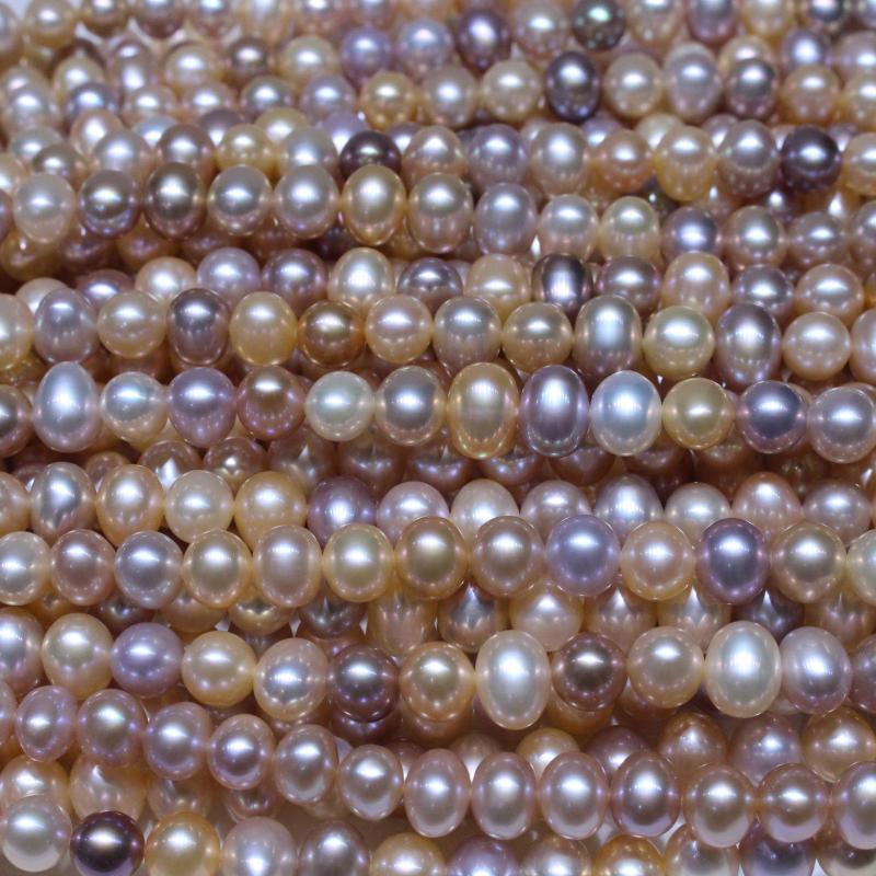

Multicolor Natural Freshwater Pearl Necklace 7-8mm Round Shape Fashion Jewelry For Women