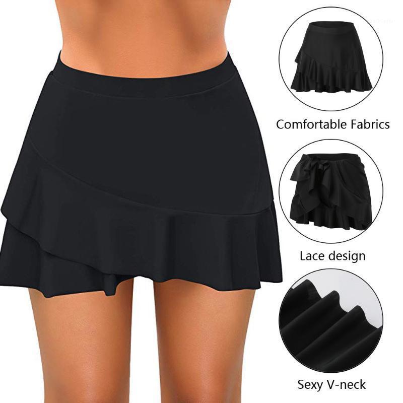

Women Bikini Bottom Tankini Swim Skirt Pocket Short Beach Dress Swimwear Pants High Waist Swimsuit Dress Vintage Beachwear Swim1