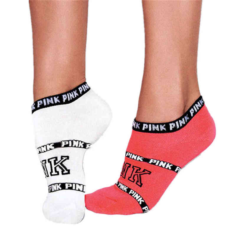 

Hot Motion Socks Pink Socks New Unisex Cotton Mix Random Harajuku Creative Happy Casual Sports Short Ankle Pink Letters Socks X220218, 10