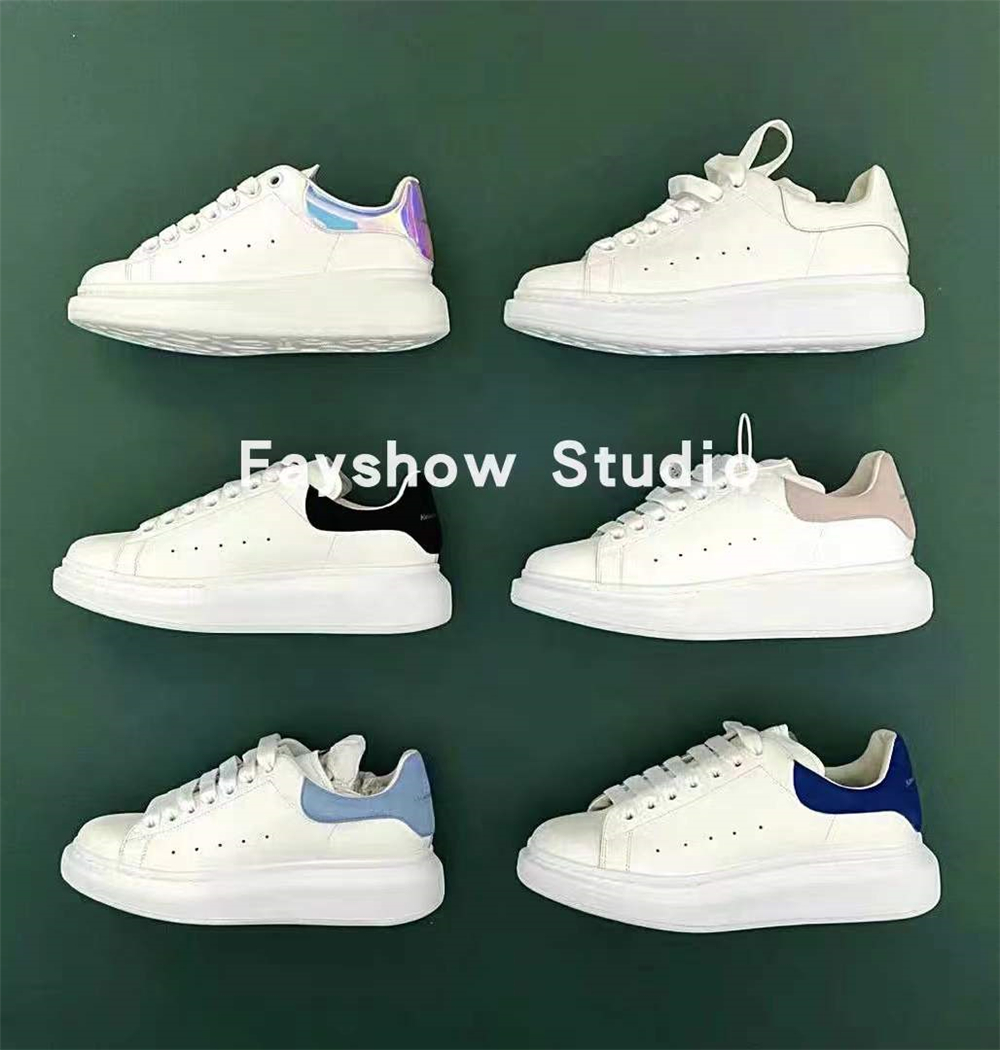 

[With Box] Fashion Men Shoe Designer Women Leather Lace Up Platform Oversized Sole Sneakers White Black mens womens Luxury velvet suede Casual Shoes 35-44 With logo #2022#, 18