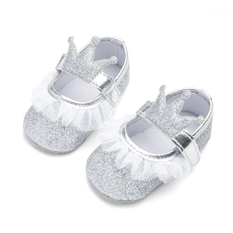 

New Baby Girl Shoes Lace PU Leather Princess Baby Crown Shoes First Walkers Newborn Moccasins For Girls Glitter Crib1, Model 2