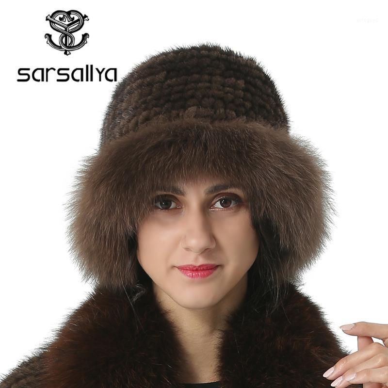 

Beanie/Skull Caps Women Knitted Hats Autumn Real Fur Beanies For Ladies Fashion Luxury Female Hat Warm 2021 Casquette Femme1, White