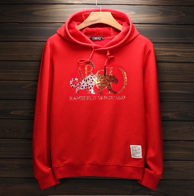 

Autumn and Winter Fashion Size Leopard Tiger Big Beautiful Male Sleeve Long Young Couple Hoodie Gn7s, As shown