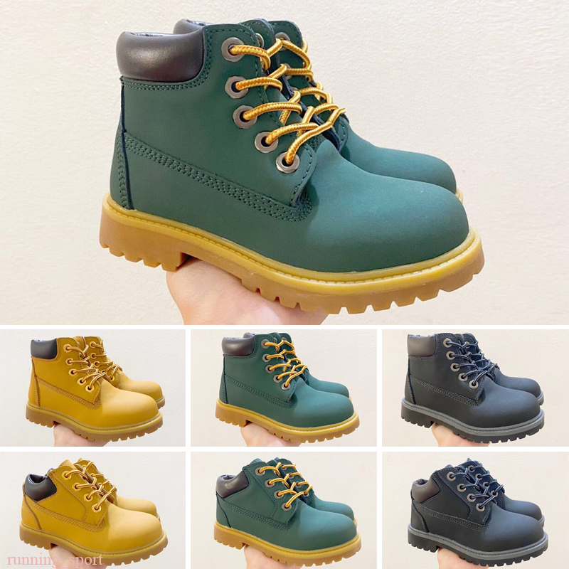 

2021 botas kids Designer Sports Shoes Sneakers Casual boys girls Trainers Wheat Black Red Luxury children boots baby gift 26-35, Color 5