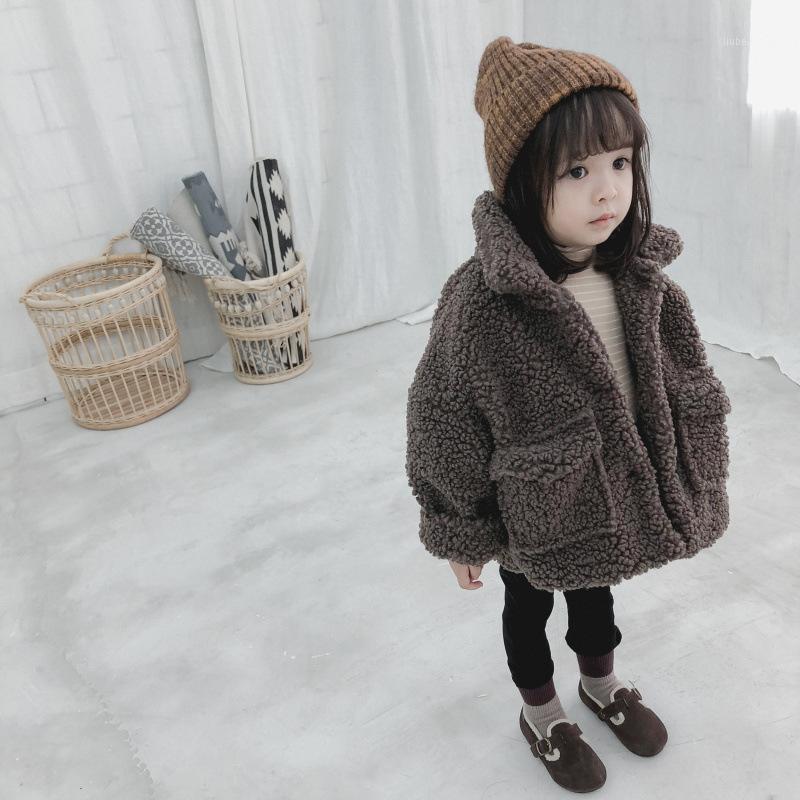 

2020 Winter Fashion Baby Boys Girls Coat Children Thick Warm Outerwear Kids Lamb Wool Jacket Girls Cotton Soft Cardigan Hot Sale1, Brown with cotton