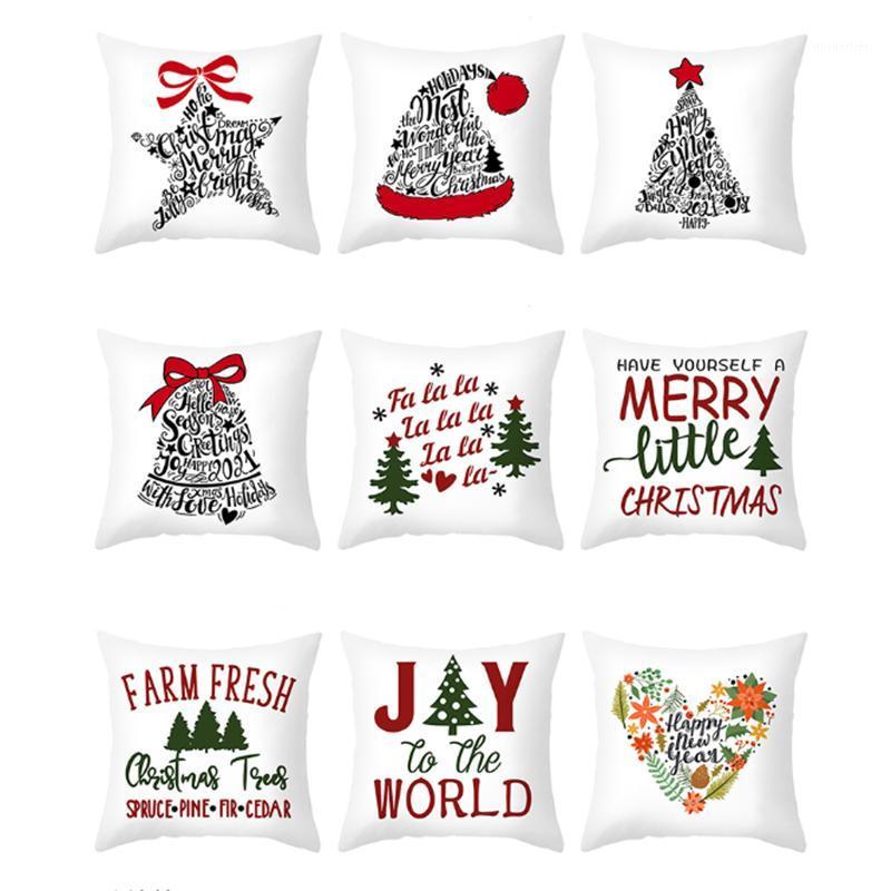 

Merry Christmas Decorations for Home Reindeer Santa Claus Tree Cushion Cover Christmas Ornament Xmas New Year 2021 Navidad natal1