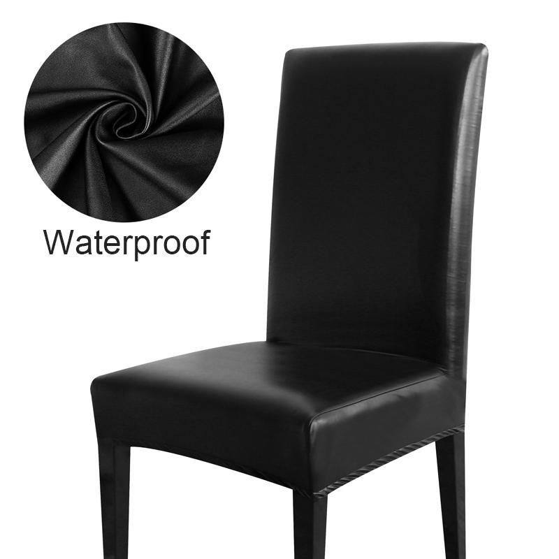 

Waterproof Chair Cover PU Leather Fabric Chair Covers Big Elastic Seat Covers Stretch Seat Case For Home Banquet Hotel