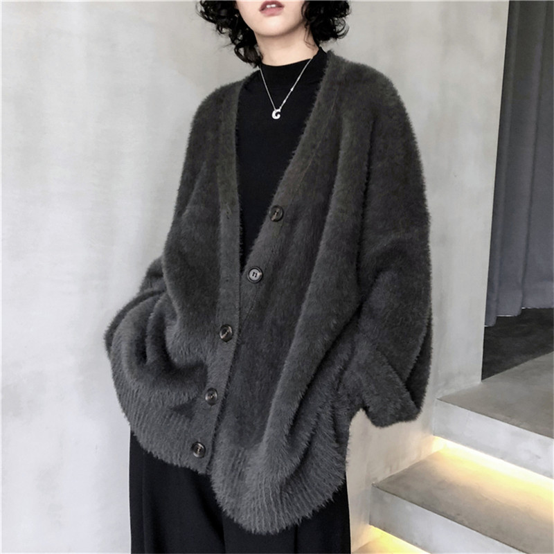 

2021 Vison Cashmere Neck Cardigan Winter Winter's New Loose Crochet Short Korean Fuzzy Sweater Fashion IUUG, Games