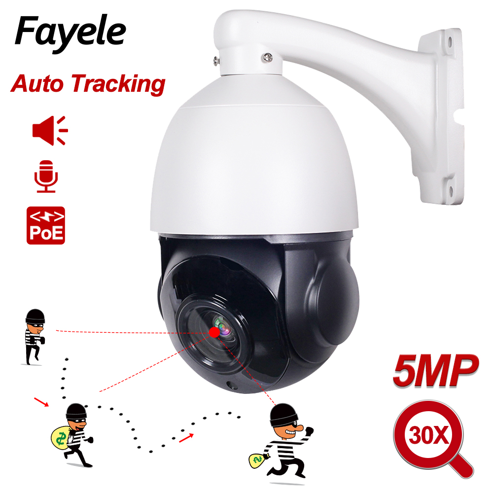 

5MP CCTV Surveillance AI Humanoid Auto Tracking PTZ Camera 2MP POE Two Way Audio 30X Zoom H.265 Outdoor IP