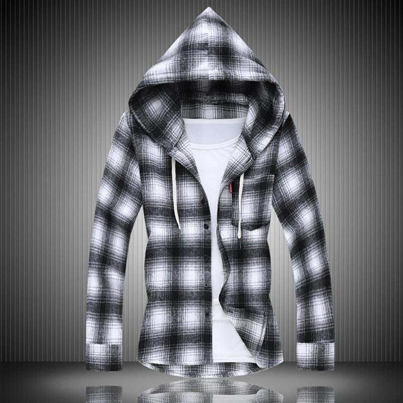 

2020 Hoodies Men Men's Casual Fashion Plaid Printing Loose Hoodie Removable Long Sleeve Shirt Top Autumn Couple Streetwear #0928, Gray