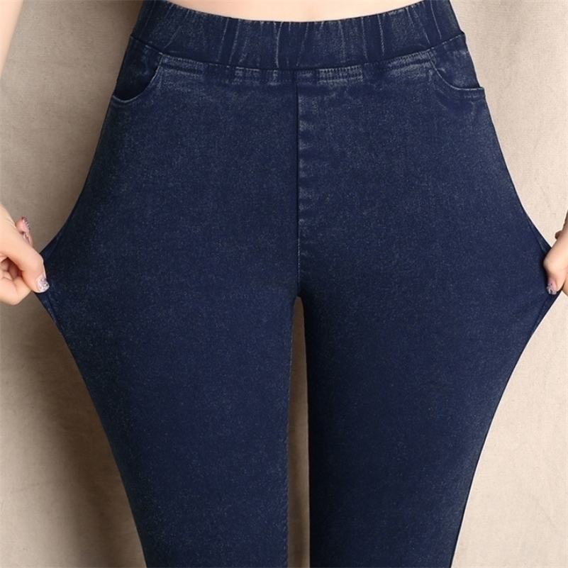 

Large Size -6XL Trousers For Women Winter high waist skinny slim Womens Pants Female Stretch Pencil Pant Pantalon Femme 201228, Blue