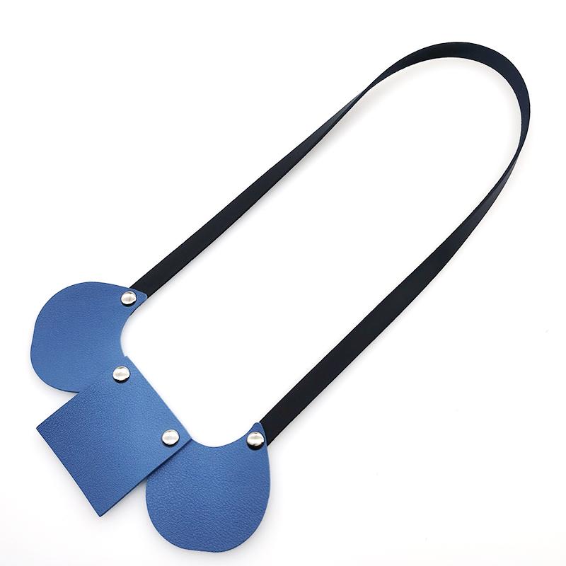 

TOTABC Punk Handmade Blue Geometric Short Necklace Ladies Collar Custom Gift