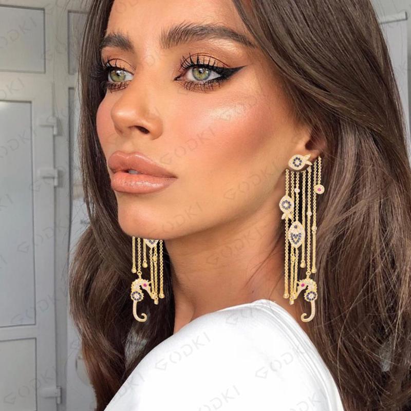 

GODKI Ocean Collection Charms 2020 Trendy Full Cubic Zircon CZ Engagement Party African Dress Earring Fashion Jewelry Women