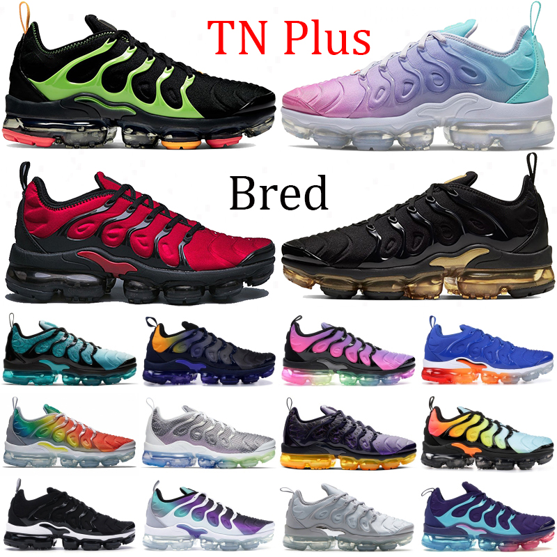 

Black Electric Green Bred TN Plus Running Shoes pink sea Metallic GoldBleached Aqua voltage purple Lemon Lime Bumblebee men women Sneakers, #29- dark grey white