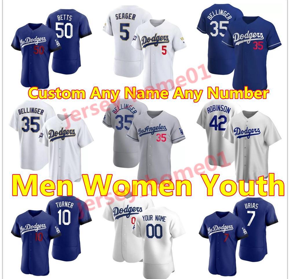 

New Men Women youth 2021 City Connect Baseball jerseys 50 MOOKIE BEtTTS CODY BELLINGER JUSTIN TURNER Kelly Robinson Clayton Kershaw Enrique jersey, Blue;black